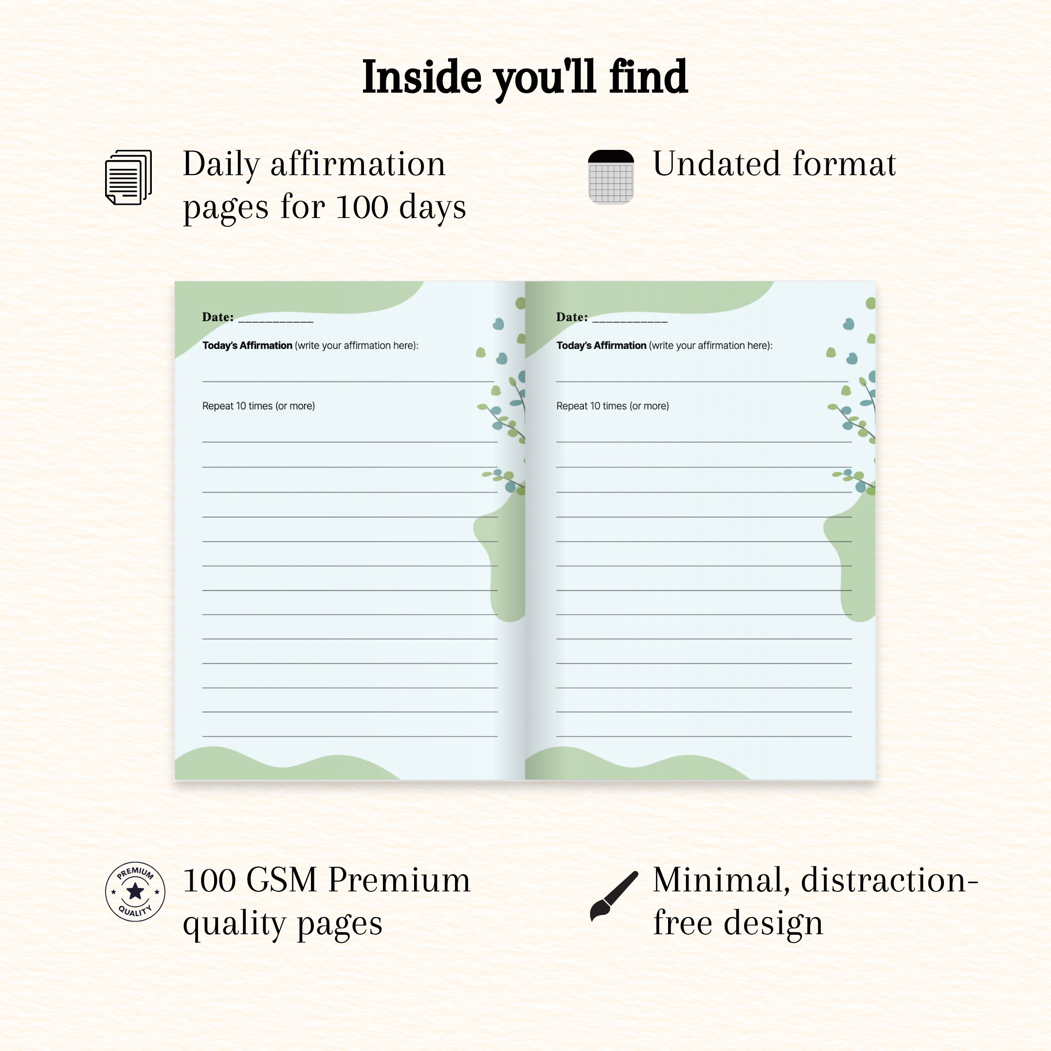 100 Days of Affirmations Journal
